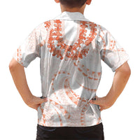Aloha Lei Onaona Family Matching Short Sleeve Bodycon Dress and Hawaiian Shirt Red Hawaiian Tribal Pattern LT9 - Polynesian Pride