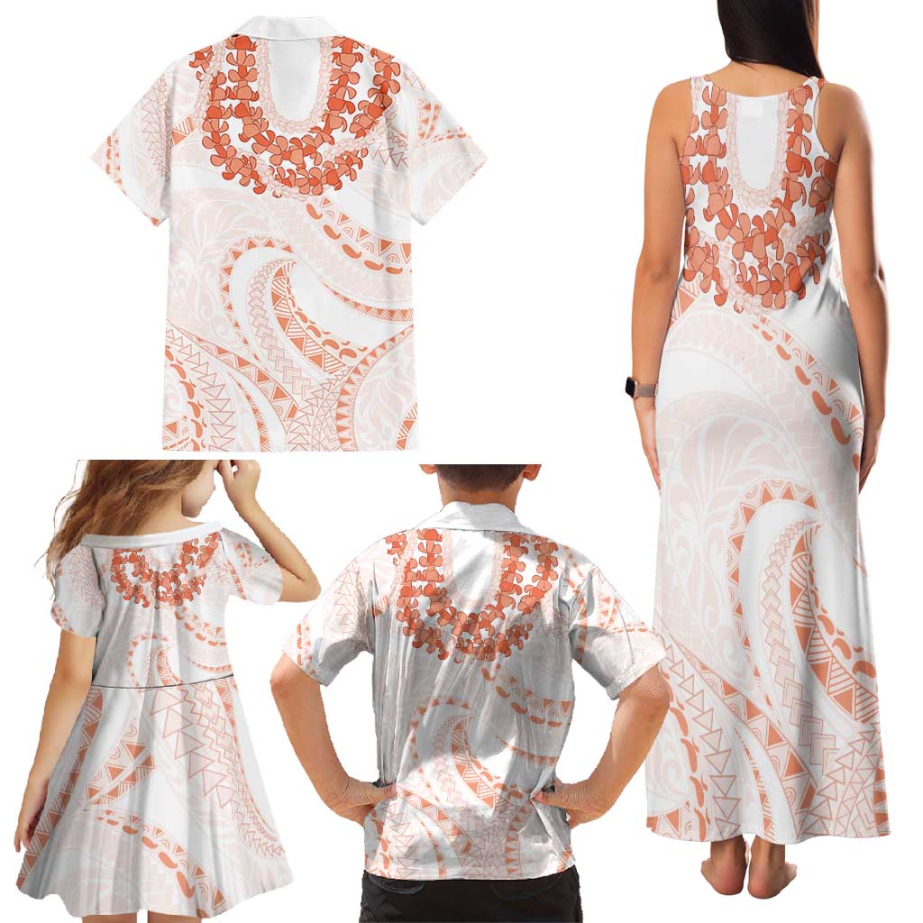 Aloha Lei Onaona Family Matching Tank Maxi Dress and Hawaiian Shirt Red Hawaiian Tribal Pattern LT9 - Polynesian Pride