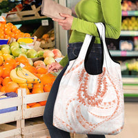 Aloha Lei Onaona Grocery Bag Red Hawaiian Tribal Pattern
