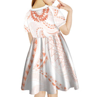 Aloha Lei Onaona Kid Short Sleeve Dress Red Hawaiian Tribal Pattern