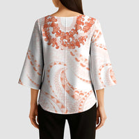 Aloha Lei Onaona Kimono Sleeve Blouse Red Hawaiian Tribal Pattern - Polynesian Pride