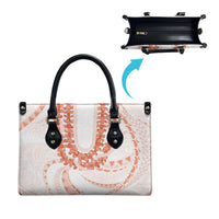 Aloha Lei Onaona Leather Bag Red Hawaiian Tribal Pattern - Polynesian Pride