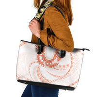 Aloha Lei Onaona Leather Tote Bag Red Hawaiian Tribal Pattern LT9 Red - Polynesian Pride