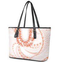 Aloha Lei Onaona Leather Tote Bag Red Hawaiian Tribal Pattern LT9 - Polynesian Pride