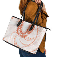 Aloha Lei Onaona Leather Tote Bag Red Hawaiian Tribal Pattern LT9 - Polynesian Pride