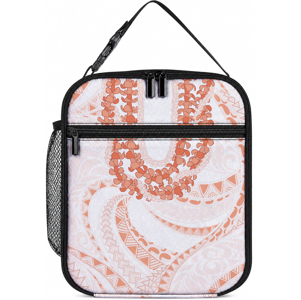 Aloha Lei Onaona Lunch Bag Red Hawaiian Tribal Pattern LT9 10.2 × 8.3 × 4.3 inch Red - Polynesian Pride