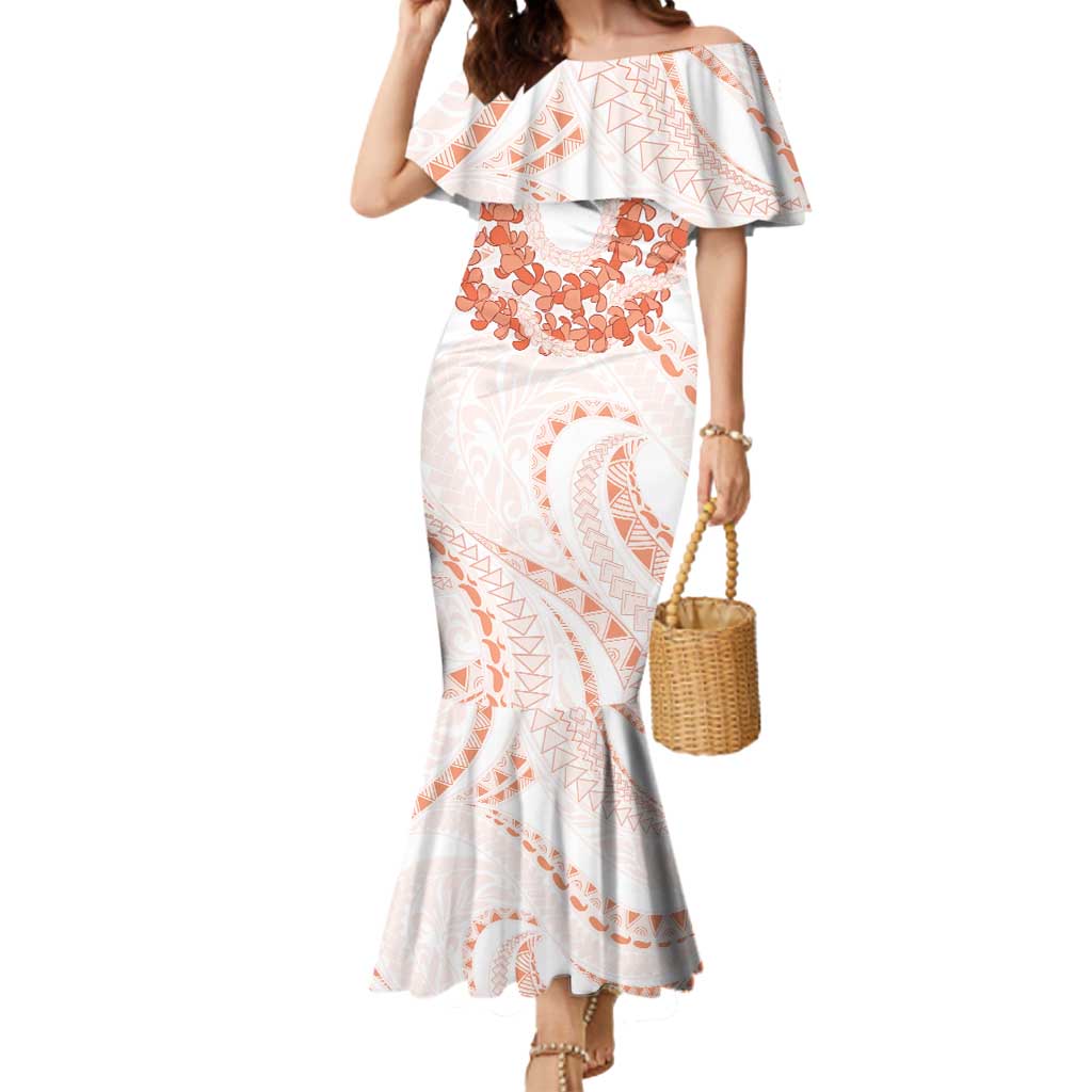 Aloha Lei Onaona Mermaid Dress Red Hawaiian Tribal Pattern