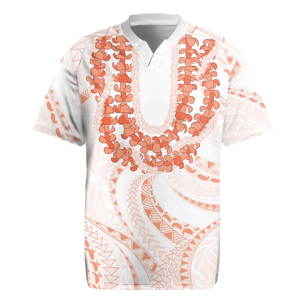 Aloha Lei Onaona Rugby Jersey Red Hawaiian Tribal Pattern LT9 Red - Polynesian Pride