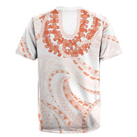 Aloha Lei Onaona Rugby Jersey Red Hawaiian Tribal Pattern LT9 - Polynesian Pride