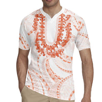 Aloha Lei Onaona Rugby Jersey Red Hawaiian Tribal Pattern LT9 - Polynesian Pride