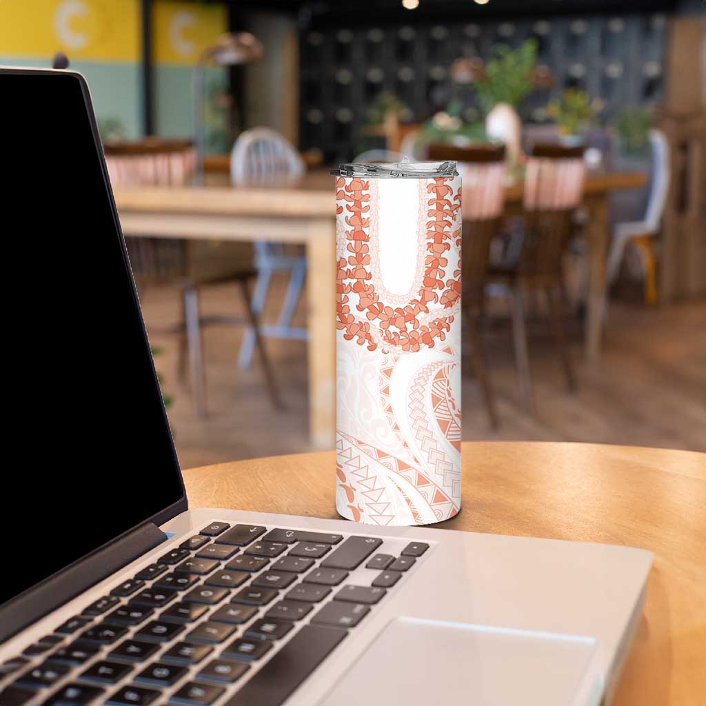 Aloha Lei Onaona Skinny Tumbler Red Hawaiian Tribal Pattern