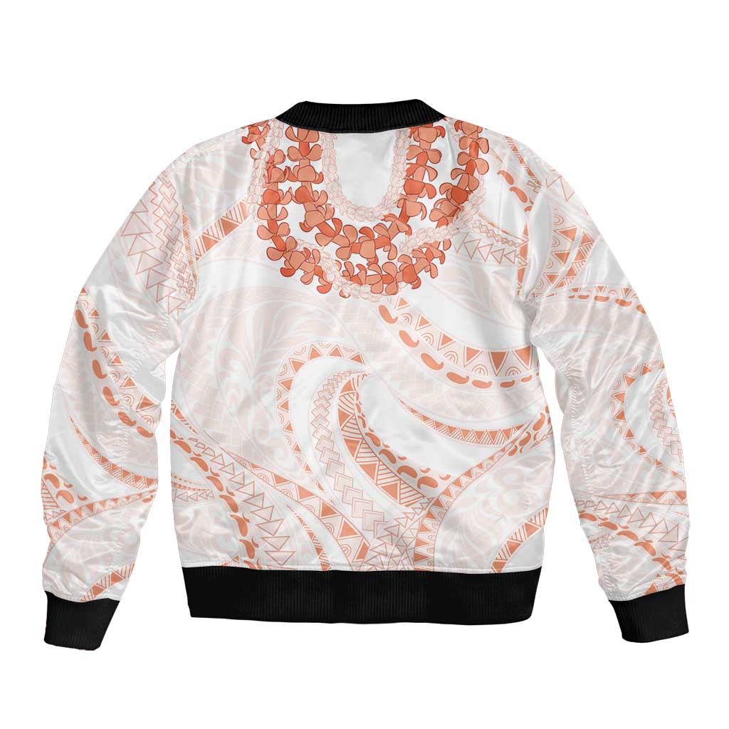 Aloha Lei Onaona Sleeve Zip Bomber Jacket Red Hawaiian Tribal Pattern