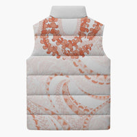 Aloha Lei Onaona Sleeveless Puffer Jacket Red Hawaiian Tribal Pattern LT9 - Polynesian Pride