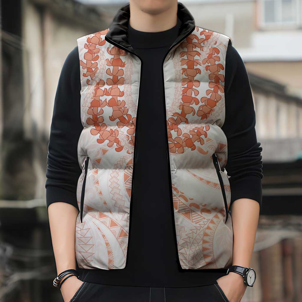 Aloha Lei Onaona Sleeveless Puffer Jacket Red Hawaiian Tribal Pattern LT9 - Polynesian Pride