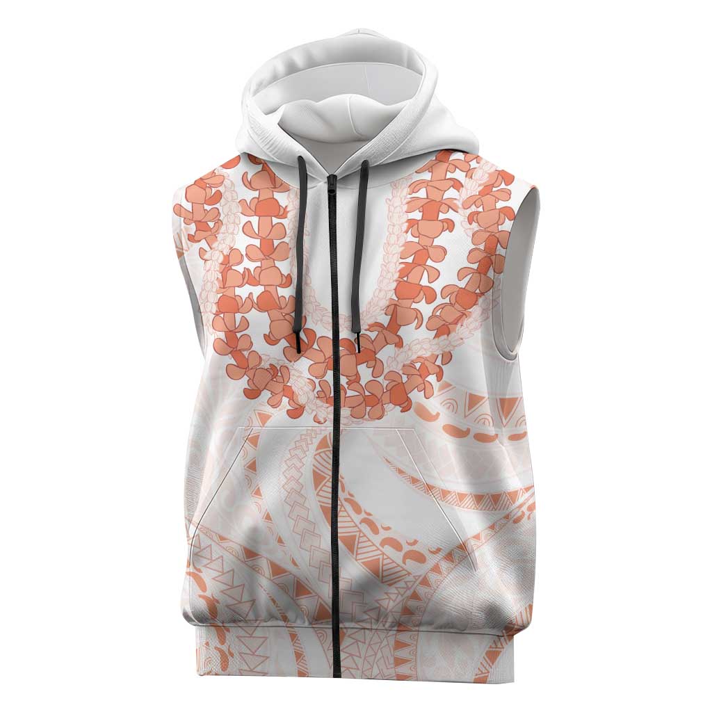 Aloha Lei Onaona Sleeveless Zip Hoodie Red Hawaiian Tribal Pattern LT9