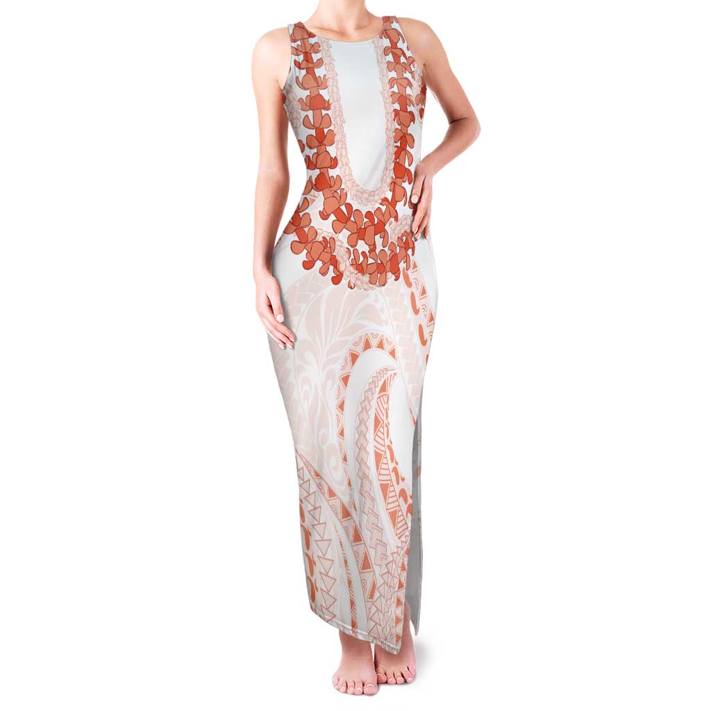 Aloha Lei Onaona Tank Maxi Dress Red Hawaiian Tribal Pattern