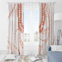 Aloha Lei Onaona Window Curtain Red Hawaiian Tribal Pattern