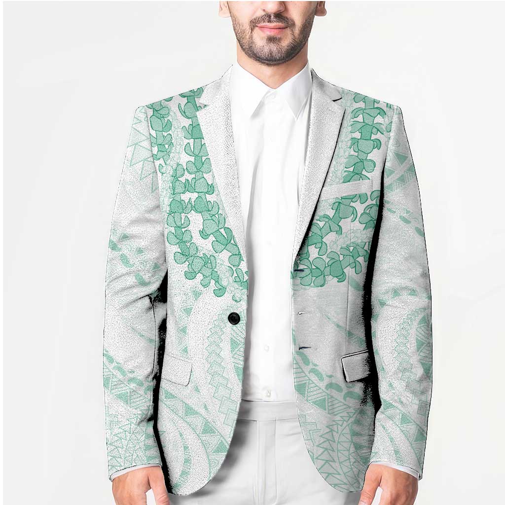 Aloha Lei Onaona Blazer Sage Green Hawaiian Tribal Pattern LT9 - Polynesian Pride