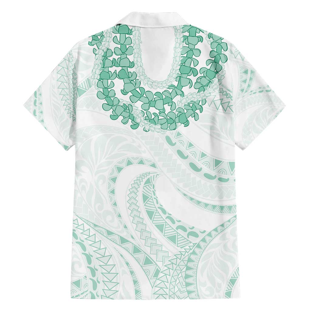 Aloha Lei Onaona Family Matching Puletasi and Hawaiian Shirt Sage Green Hawaiian Tribal Pattern LT9 - Polynesian Pride