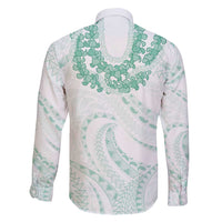Aloha Lei Onaona Family Matching Summer Maxi Dress and Hawaiian Shirt Sage Green Hawaiian Tribal Pattern LT9 - Polynesian Pride