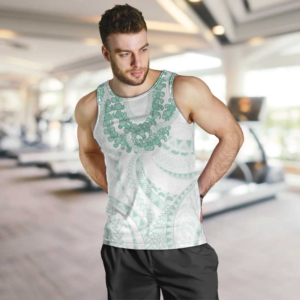 Aloha Lei Onaona Men Tank Top Sage Green Hawaiian Tribal Pattern