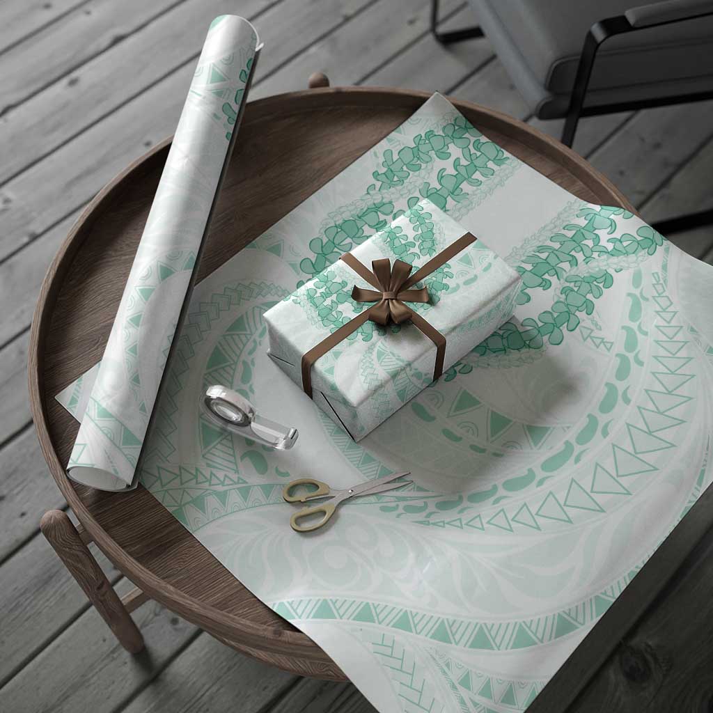 Aloha Lei Onaona Wrapping Paper Sage Green Hawaiian Tribal Pattern - Polynesian Pride