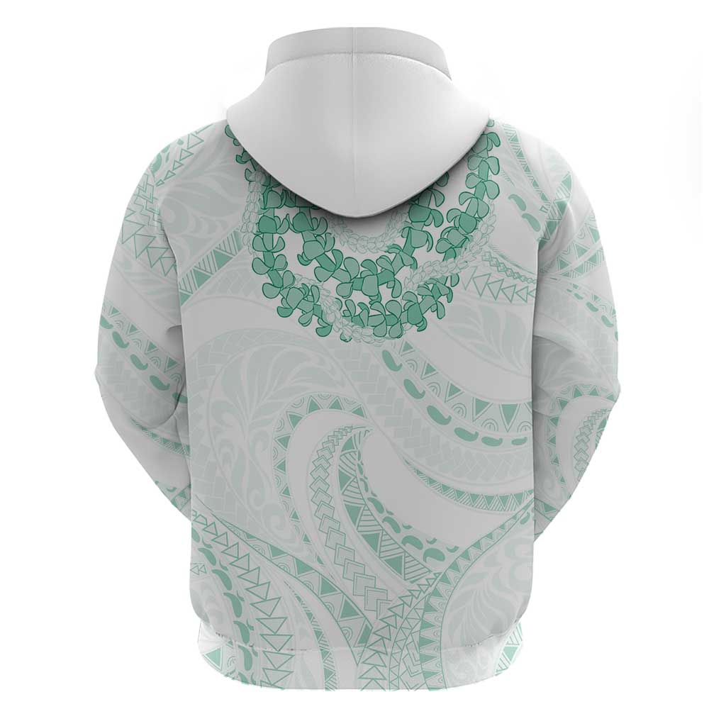 Aloha Lei Onaona Zip Hoodie Sage Green Hawaiian Tribal Pattern