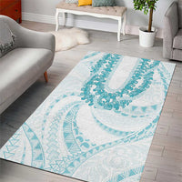 Aloha Lei Onaona Area Rug Teal Hawaiian Tribal Pattern LT9 - Polynesian Pride