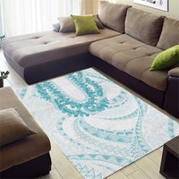 Aloha Lei Onaona Area Rug Teal Hawaiian Tribal Pattern LT9 - Polynesian Pride