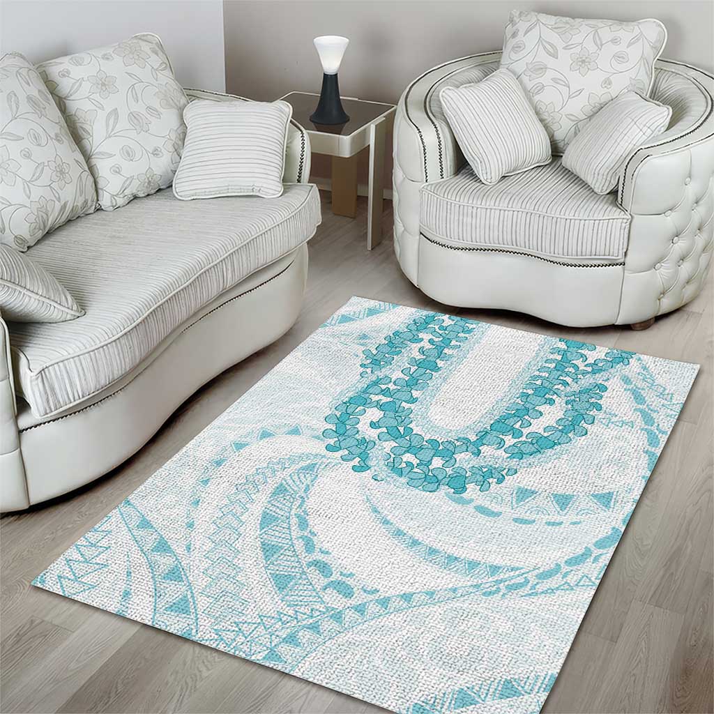 Aloha Lei Onaona Area Rug Teal Hawaiian Tribal Pattern LT9 - Polynesian Pride