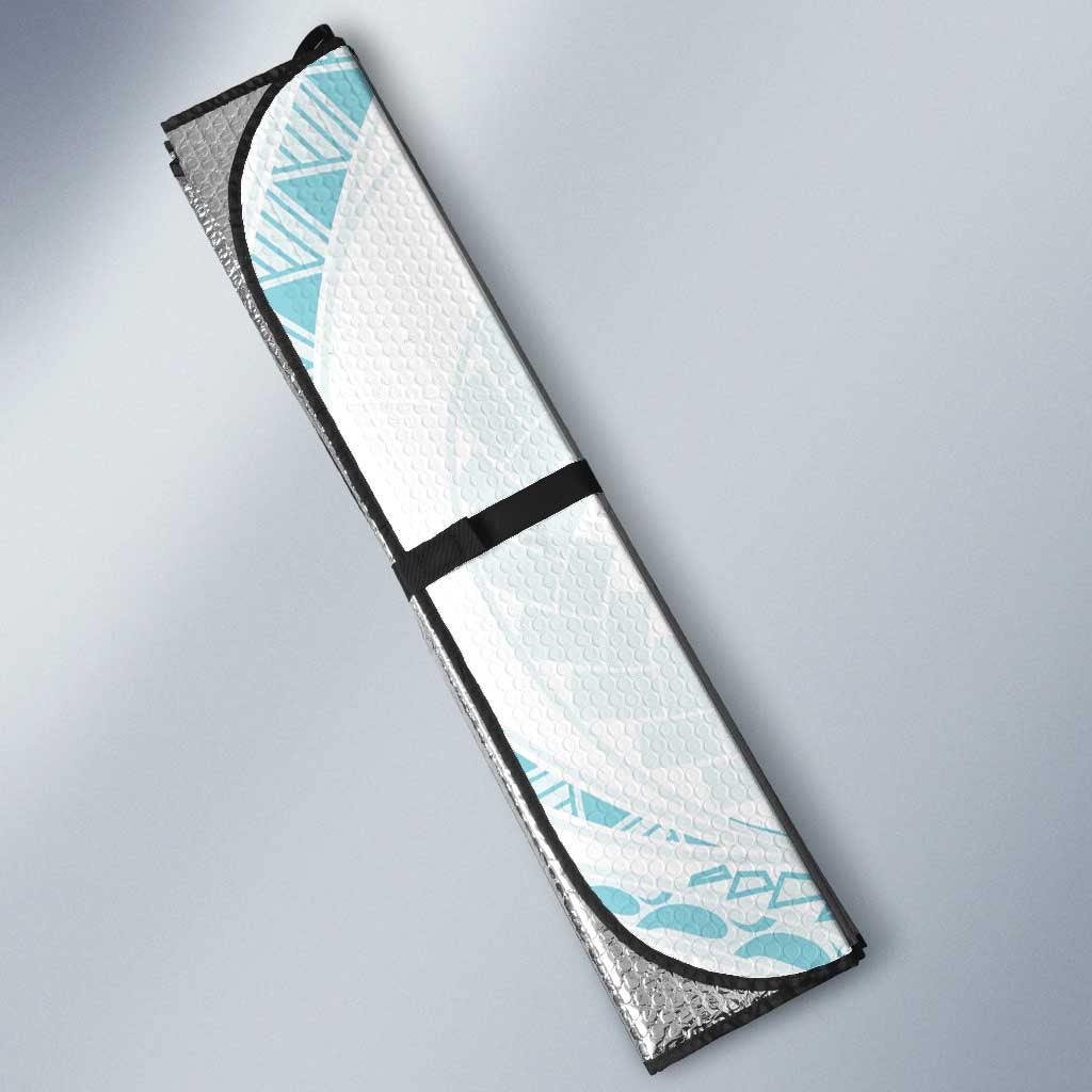 Aloha Lei Onaona Auto Sun Shade Teal Hawaiian Tribal Pattern LT9 - Polynesian Pride