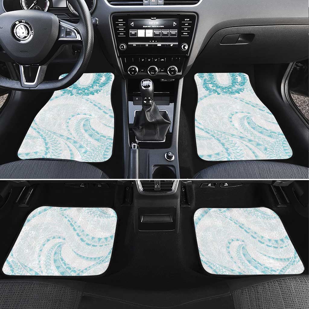 Aloha Lei Onaona Car Mats Teal Hawaiian Tribal Pattern LT9 Set 4pcs Teal - Polynesian Pride