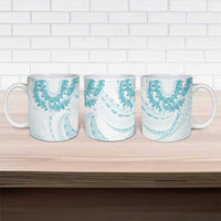 Aloha Lei Onaona Ceramic Mug Teal Hawaiian Tribal Pattern - Polynesian Pride
