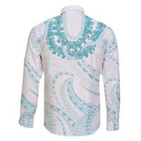 Aloha Lei Onaona Family Matching Summer Maxi Dress and Hawaiian Shirt Teal Hawaiian Tribal Pattern LT9 - Polynesian Pride
