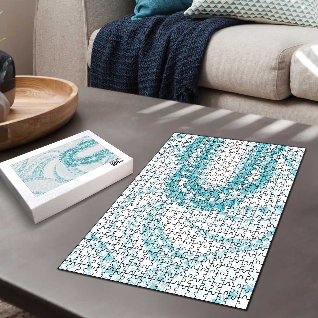 Aloha Lei Onaona Puzzle Teal Hawaiian Tribal Pattern - Polynesian Pride