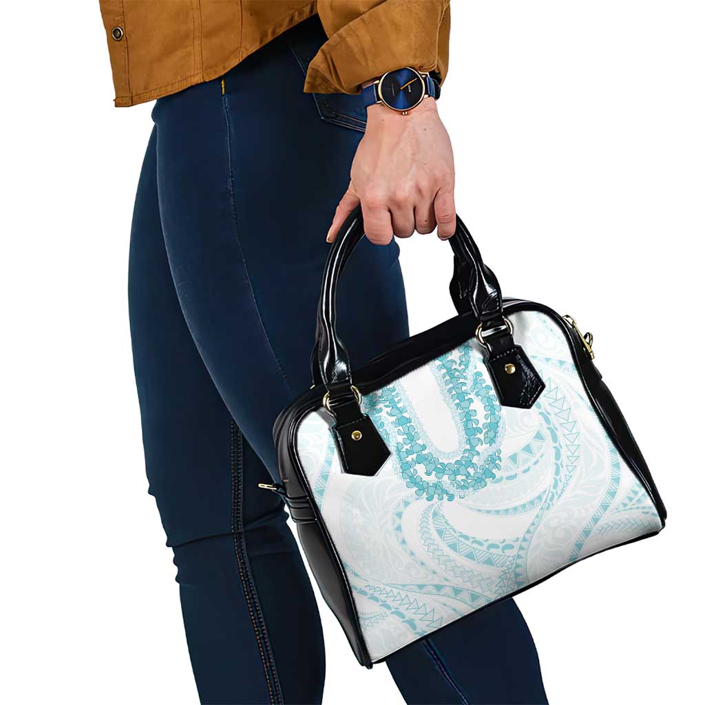 Aloha Lei Onaona Shoulder Handbag Teal Hawaiian Tribal Pattern