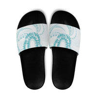 Aloha Lei Onaona Slide Sandals Teal Hawaiian Tribal Pattern LT9 Teal - Polynesian Pride