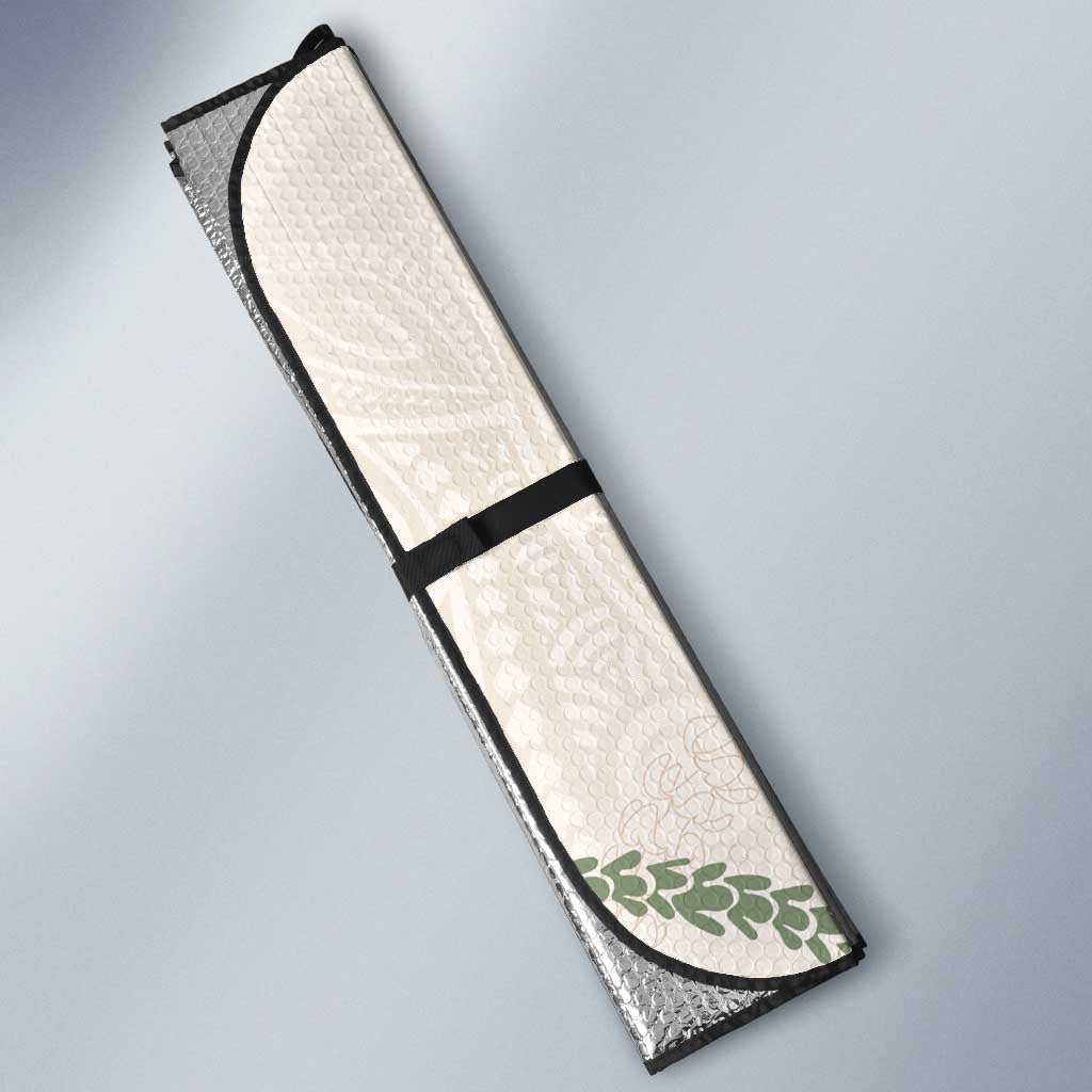 Aloha Lei Mikioi Auto Sun Shade Beige Polynesian Tribal Tatau Pattern LT9 - Polynesian Pride