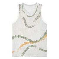 Aloha Lei Mikioi Basketball Jersey Beige Polynesian Tribal Tatau Pattern LT9 Unisex Beige - Polynesian Pride