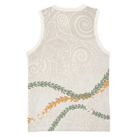 Aloha Lei Mikioi Basketball Jersey Beige Polynesian Tribal Tatau Pattern LT9 - Polynesian Pride