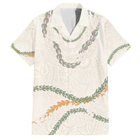 Aloha Lei Mikioi Family Matching Off Shoulder Short Dress and Hawaiian Shirt Beige Polynesian Tribal Tatau Pattern LT9 Dad's Shirt - Short Sleeve Beige - Polynesian Pride
