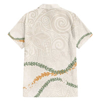 Aloha Lei Mikioi Family Matching Short Sleeve Bodycon Dress and Hawaiian Shirt Beige Polynesian Tribal Tatau Pattern LT9 - Polynesian Pride