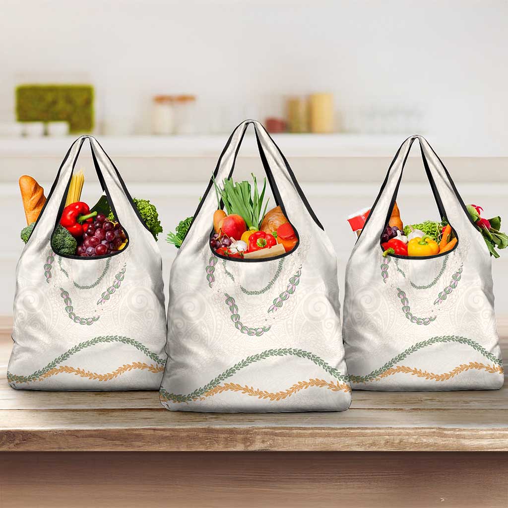 Aloha Lei Mikioi Grocery Bag Beige Polynesian Tribal Tatau Pattern LT9 3-pack One Size Beige - Polynesian Pride