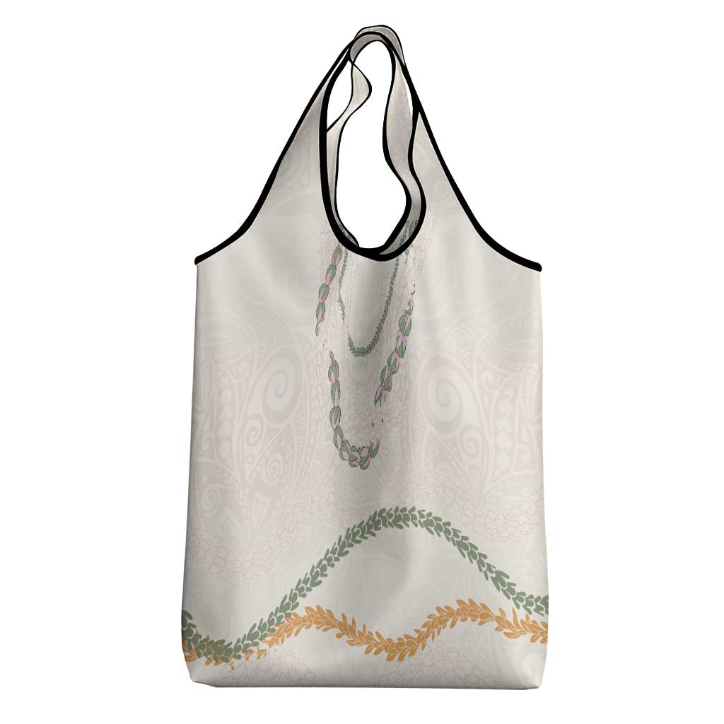 Aloha Lei Mikioi Grocery Bag Beige Polynesian Tribal Tatau Pattern LT9 - Polynesian Pride