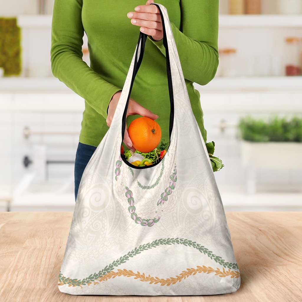 Aloha Lei Mikioi Grocery Bag Beige Polynesian Tribal Tatau Pattern LT9 - Polynesian Pride