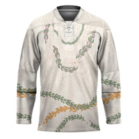 Aloha Lei Mikioi Hockey Jersey Beige Polynesian Tribal Tatau Pattern - Polynesian Pride