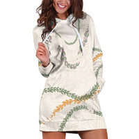 Aloha Lei Mikioi Hoodie Dress Beige Polynesian Tribal Tatau Pattern LT9 Beige - Polynesian Pride