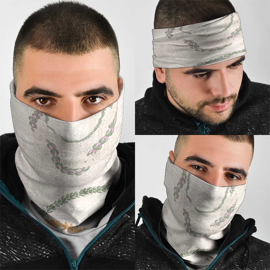 Aloha Lei Mikioi Neck Gaiter Beige Polynesian Tribal Tatau Pattern LT9 - Polynesian Pride