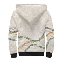 Aloha Lei Mikioi Sherpa Hoodie Beige Polynesian Tribal Tatau Pattern LT9 - Polynesian Pride