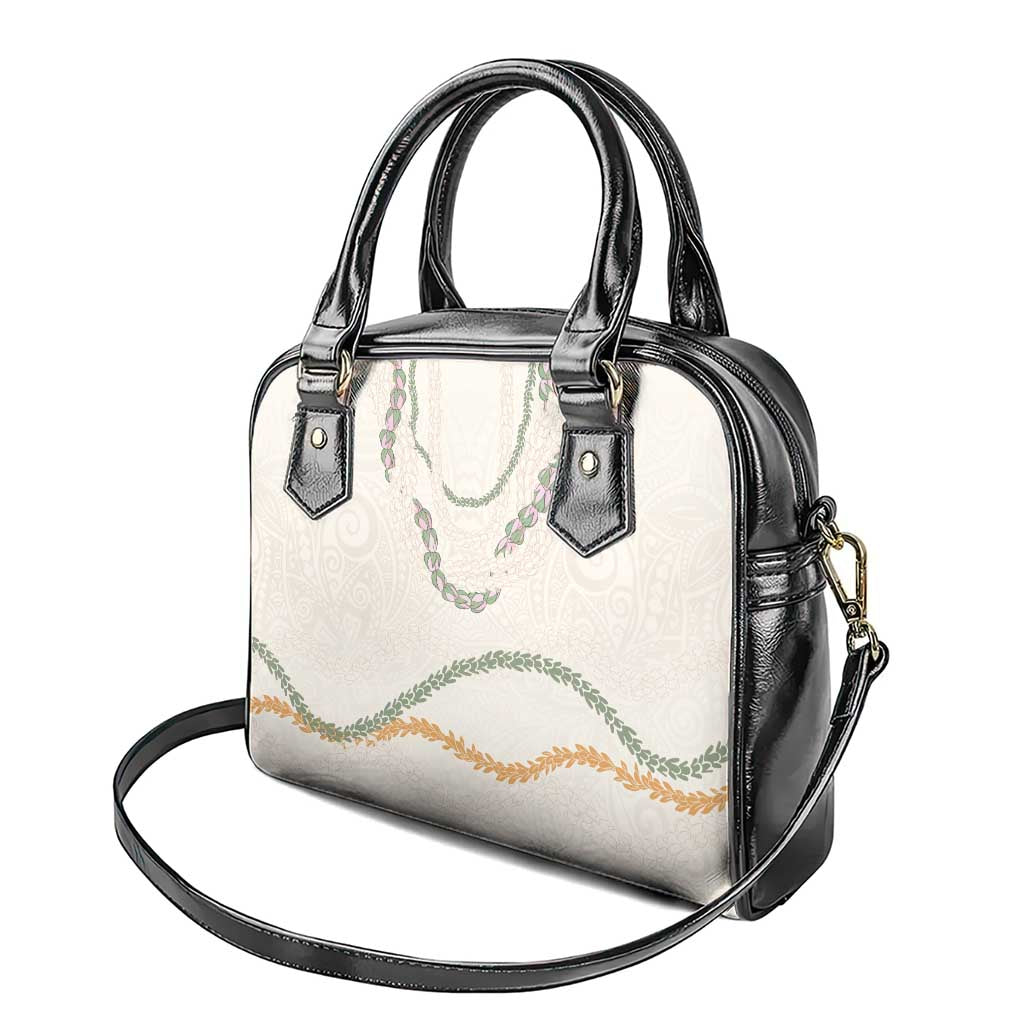 Aloha Lei Mikioi Shoulder Handbag Beige Polynesian Tribal Tatau Pattern LT9 - Polynesian Pride